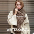 2017 New arrival lady winter long plain knitted scarf shawl Acrylic fibres knit infinity scarf for women